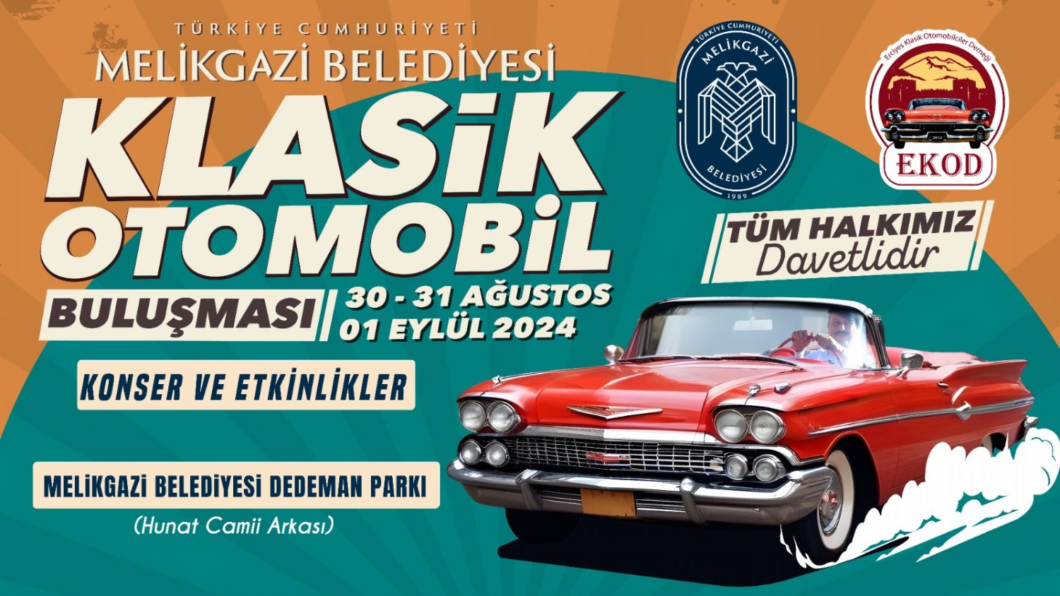 MELİKGAZİ BELEDİYESİ KLASİK OTOMOBİL BULUŞMASI BAŞLIYOR